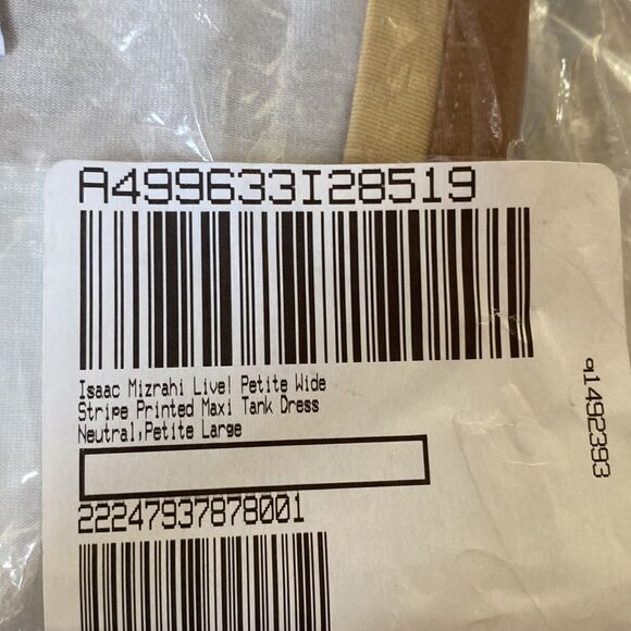 Isaac Mizrahi Live Petite Wide Dress L Stripe Maxi Brown NWT IN PACKAGINGUnopend - Picture 5 of 6